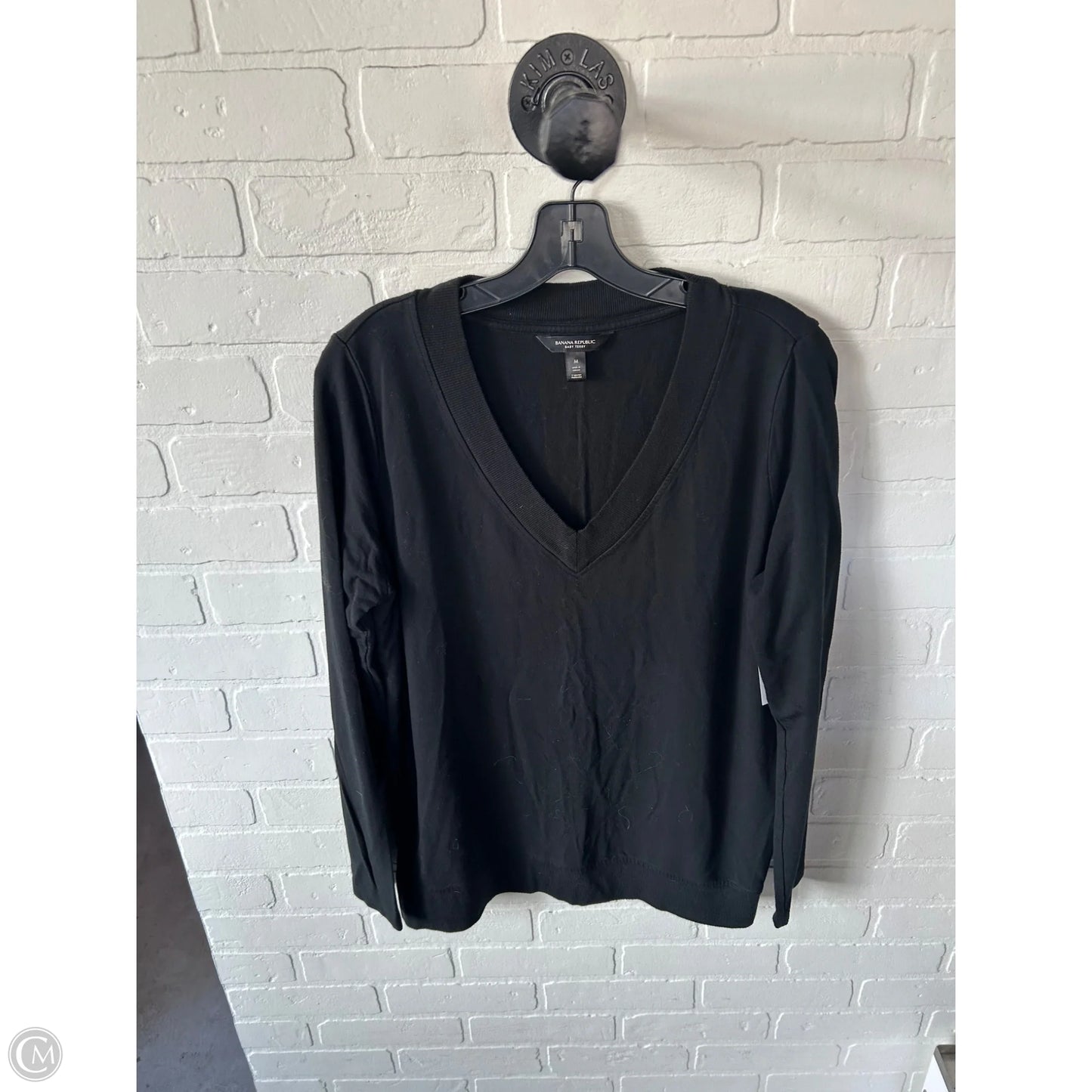 Top Long Sleeve By Banana Republic In Black, Size: M