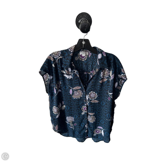 Top Sleeveless By Loft In Black & Blue, Size: M