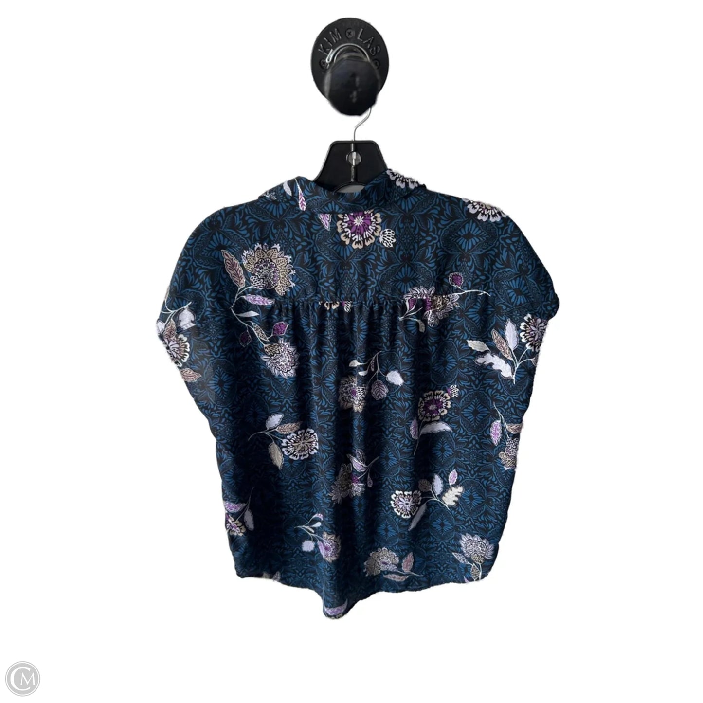 Top Sleeveless By Loft In Black & Blue, Size: M