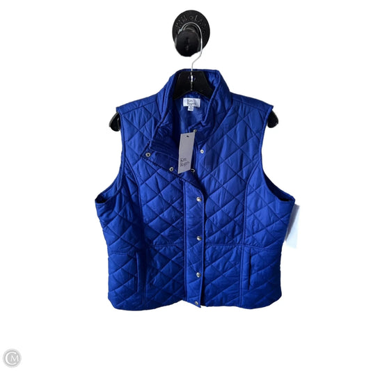 Vest Puffer & Quilted By Kim Rogers In Blue, Size: Xl