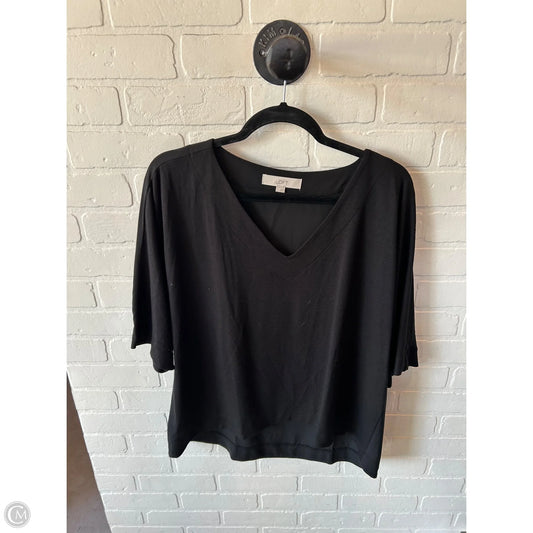 Top Short Sleeve By Loft In Black, Size: L