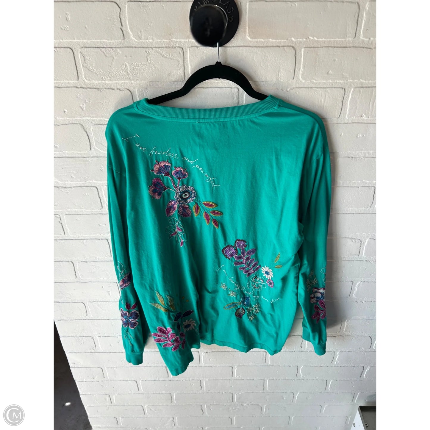 Top Long Sleeve By Johnny Was In Green, Size: L