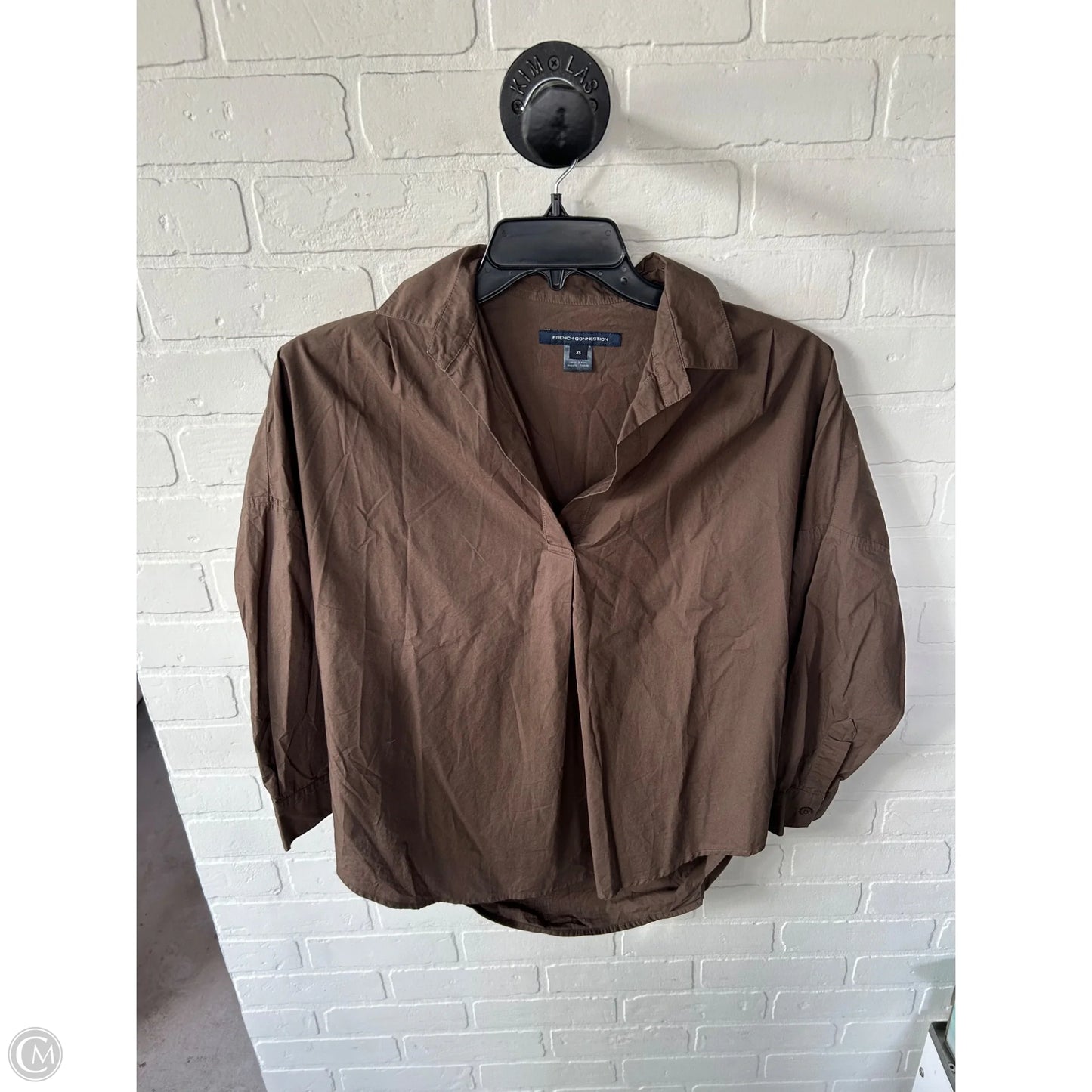 Top Long Sleeve By French Connection In Brown, Size: Xs