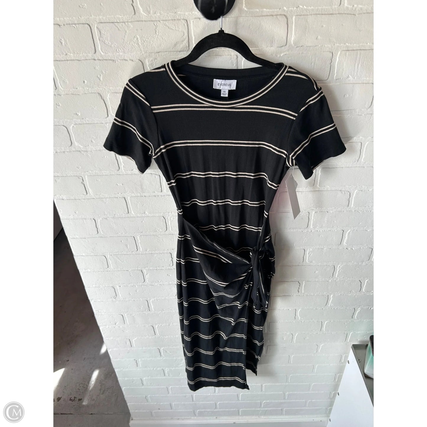 Dress Casual Midi By Evereve In Black & Cream, Size: Xs