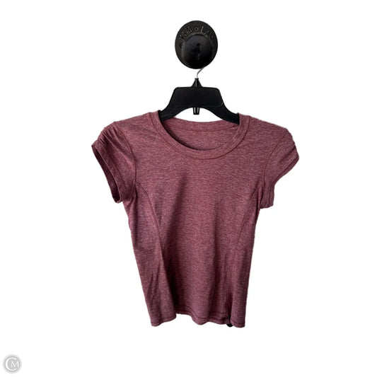 Athletic Top Short Sleeve By Lululemon In Red, Size: S