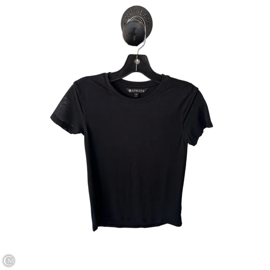 Athletic Top Short Sleeve By Athleta In Black, Size: Xs