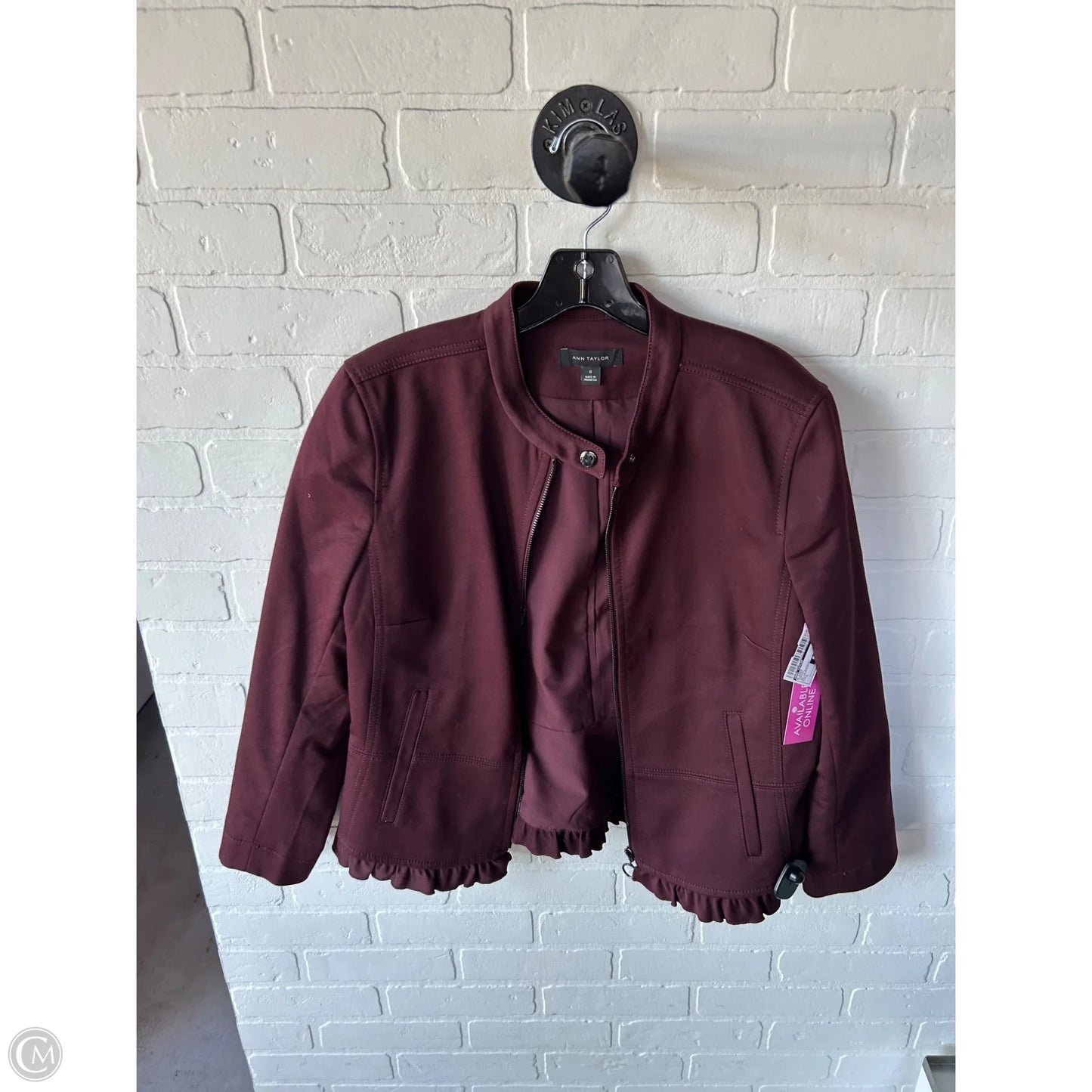Blazer By Ann Taylor In Maroon, Size: L