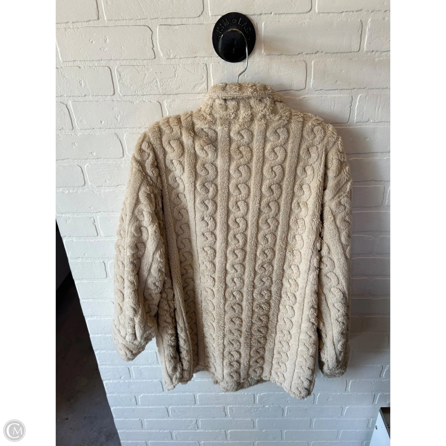 Jacket Shirt By Emery Rose In Tan, Size: L