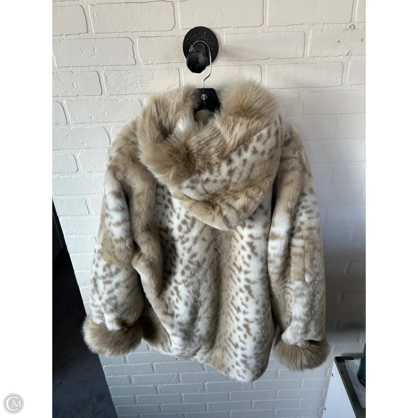 Coat Faux Fur & Sherpa By Coldwater Creek In Tan & White, Size: Lp