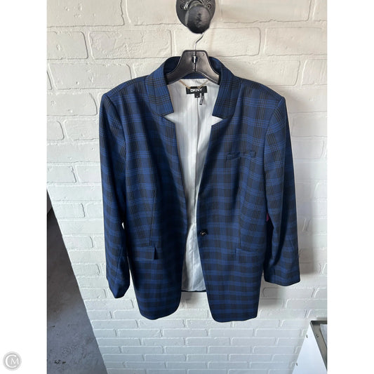 Blazer By Dkny In Black & Blue, Size: Xl