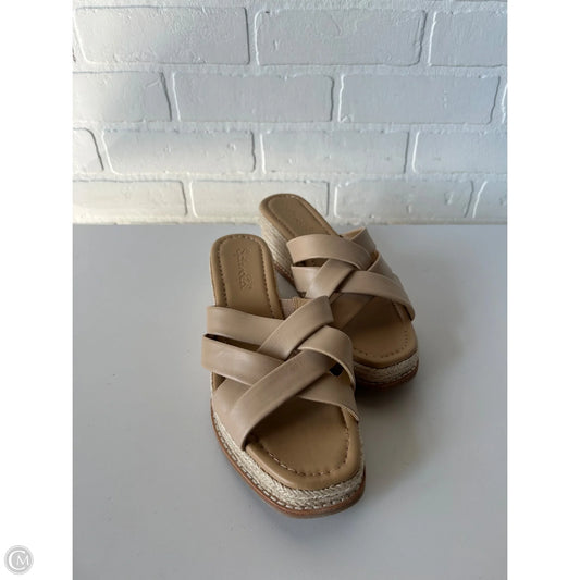 Sandals Heels Wedge By Splendid In Tan, Size: 8.5