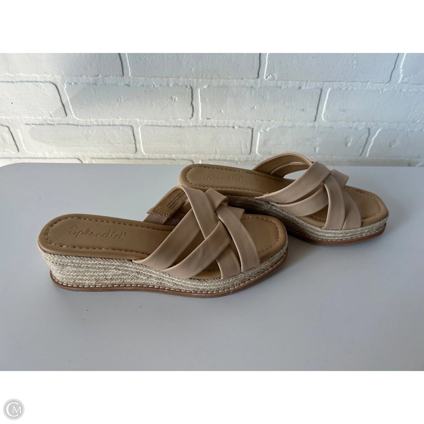 Sandals Heels Wedge By Splendid In Tan, Size: 8.5