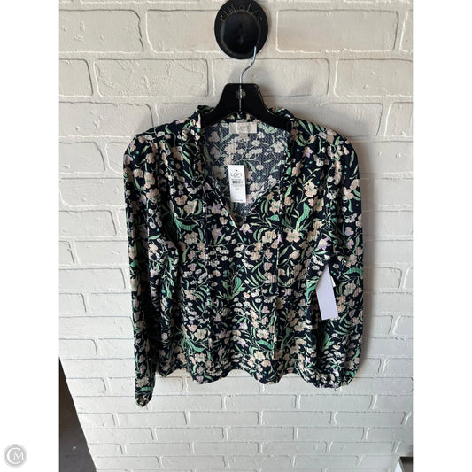 Top Long Sleeve By Loft In Blue & Green, Size: Xs