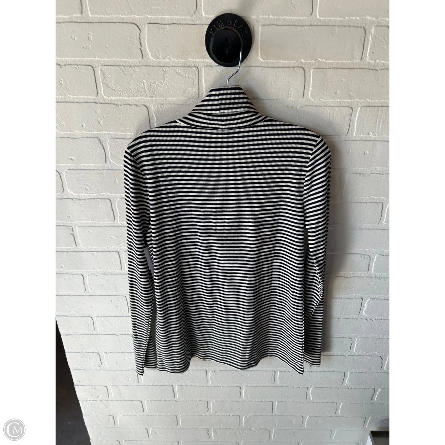 Top Long Sleeve By Loft In Black & White, Size: M