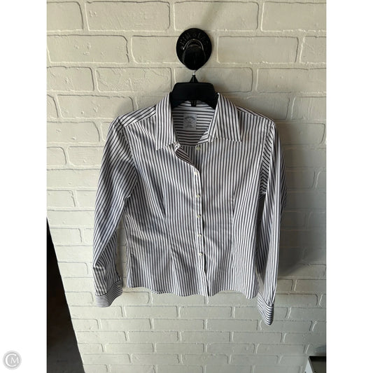 Top Long Sleeve By Brooks Brothers In Black & White, Size: M