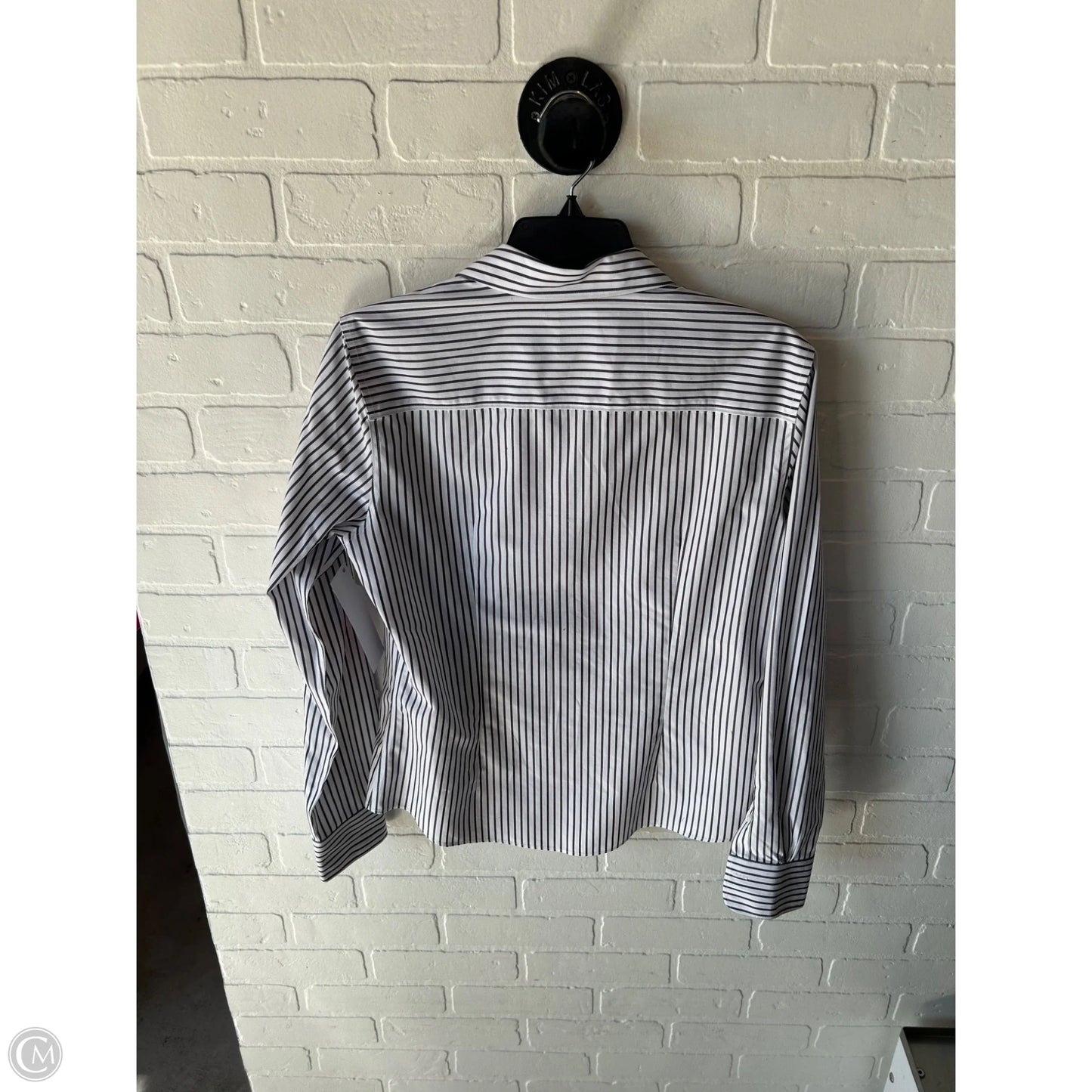 Top Long Sleeve By Brooks Brothers In Black & White, Size: M
