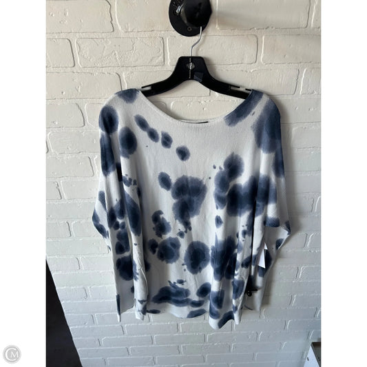 Sweater By Charlie B In Blue & White, Size: Xxl