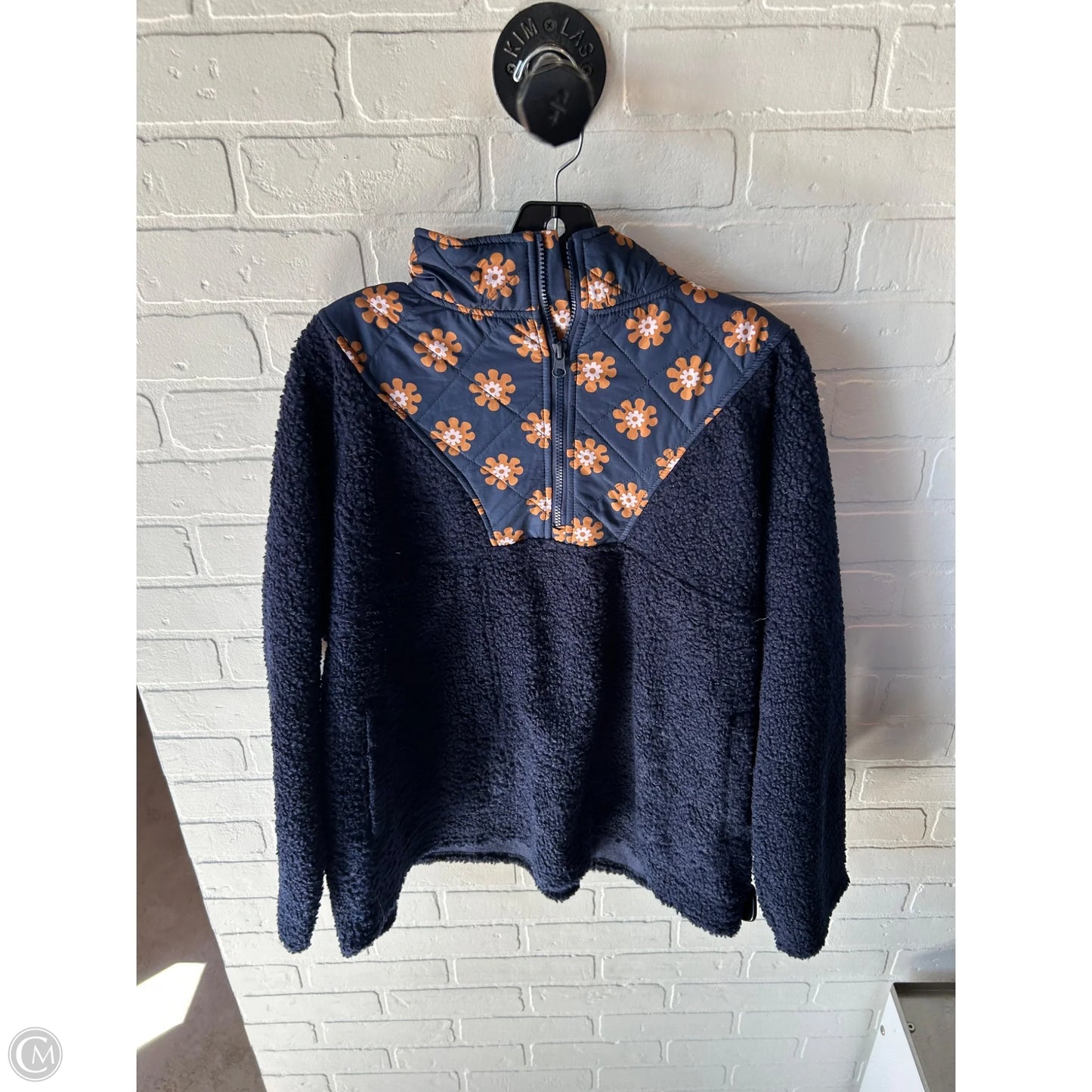Jacket Fleece By Vera Bradley In Blue & Orange, Size: Xl
