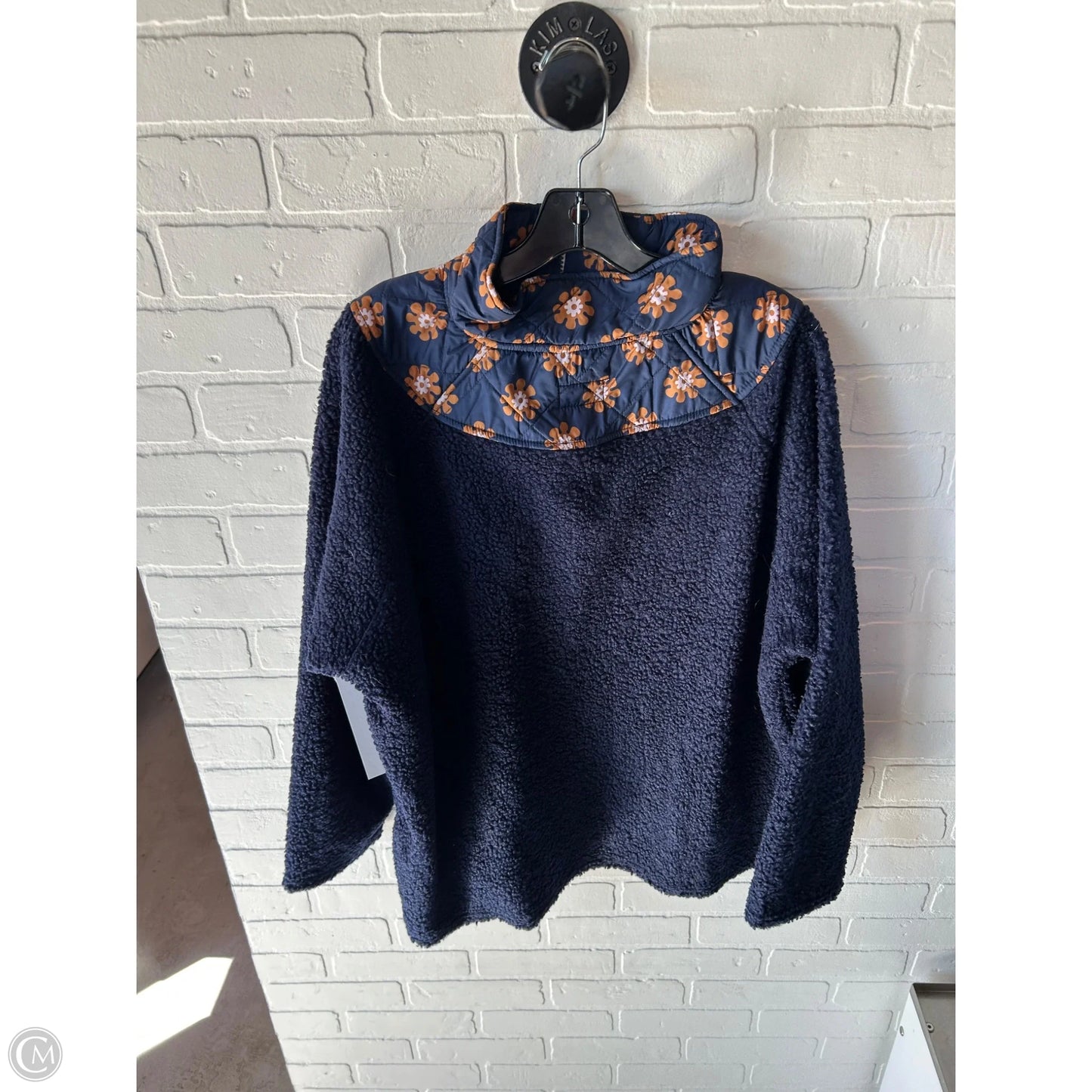 Jacket Fleece By Vera Bradley In Blue & Orange, Size: Xl