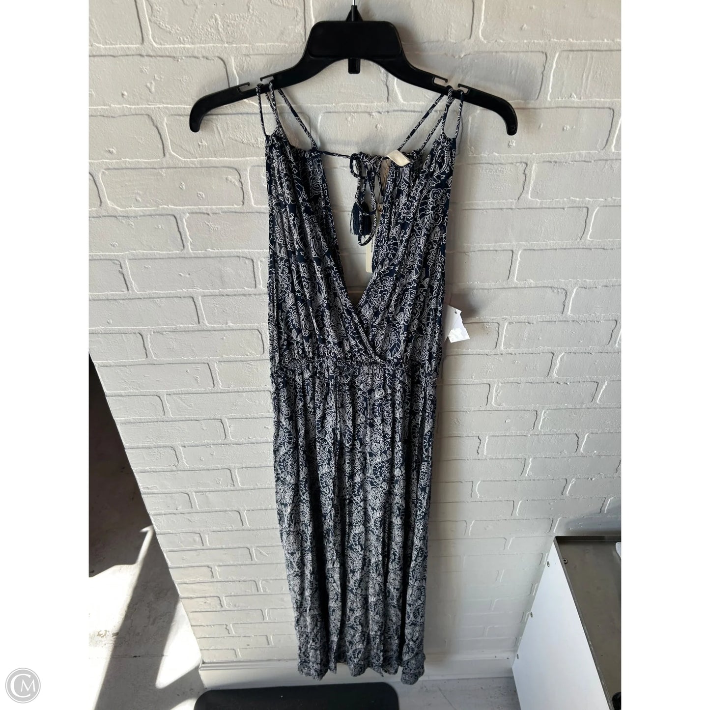 Dress Casual Maxi By Elan In Blue & White, Size: L