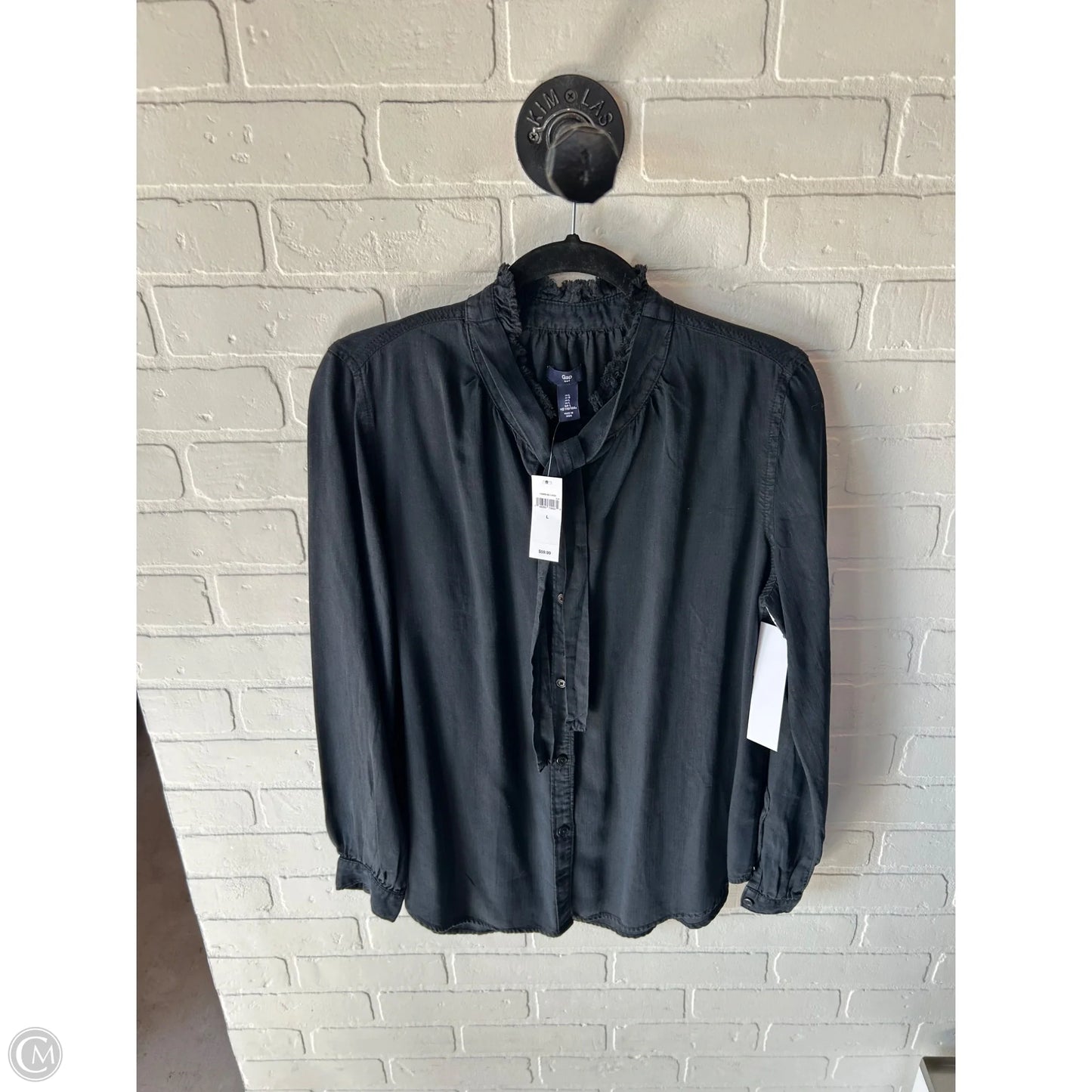 Top Long Sleeve By Gap In Black, Size: L
