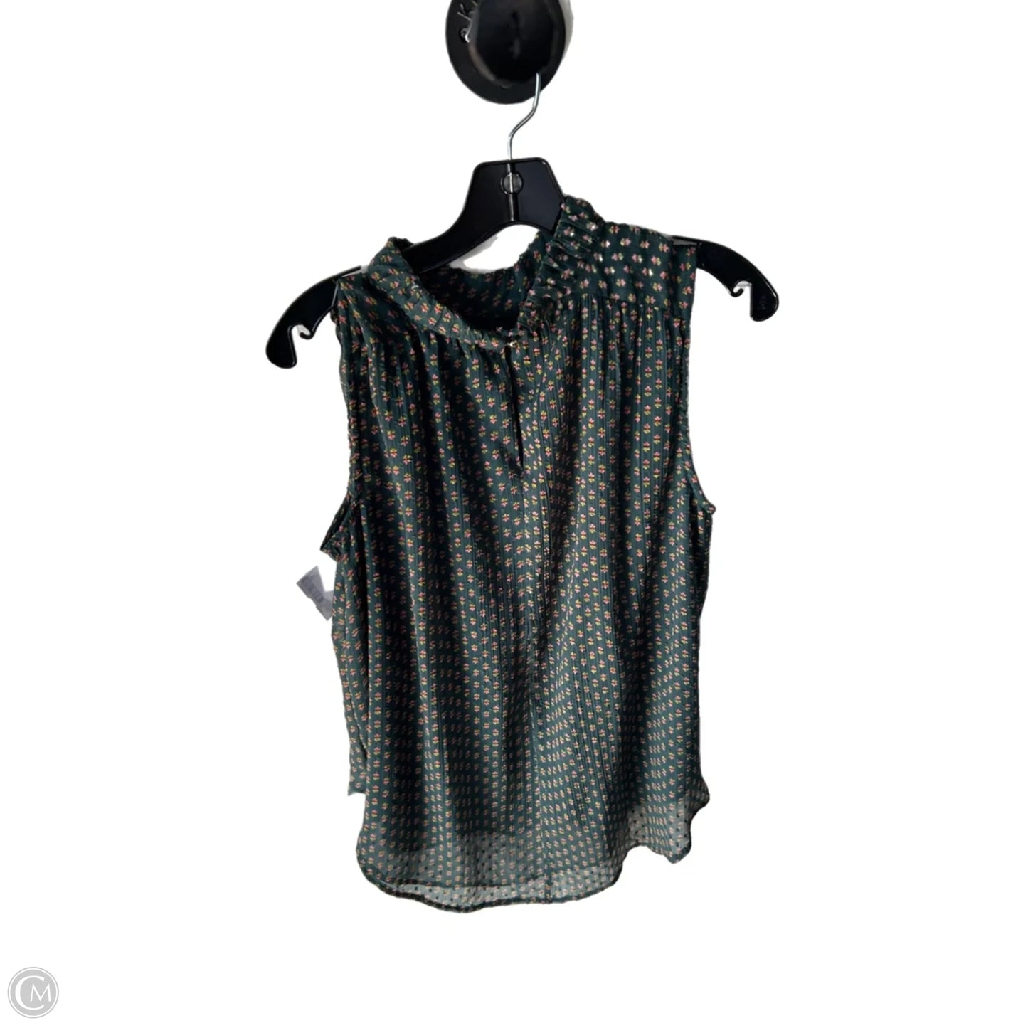 Top Sleeveless By Loft In Green, Size: L
