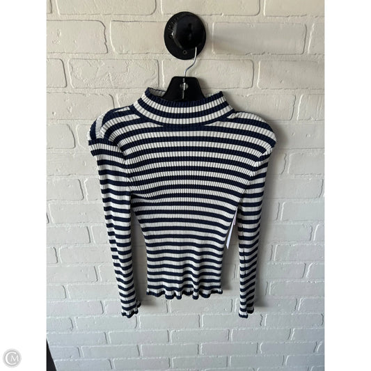 Top Long Sleeve By Veronica Beard In Blue & White, Size: S