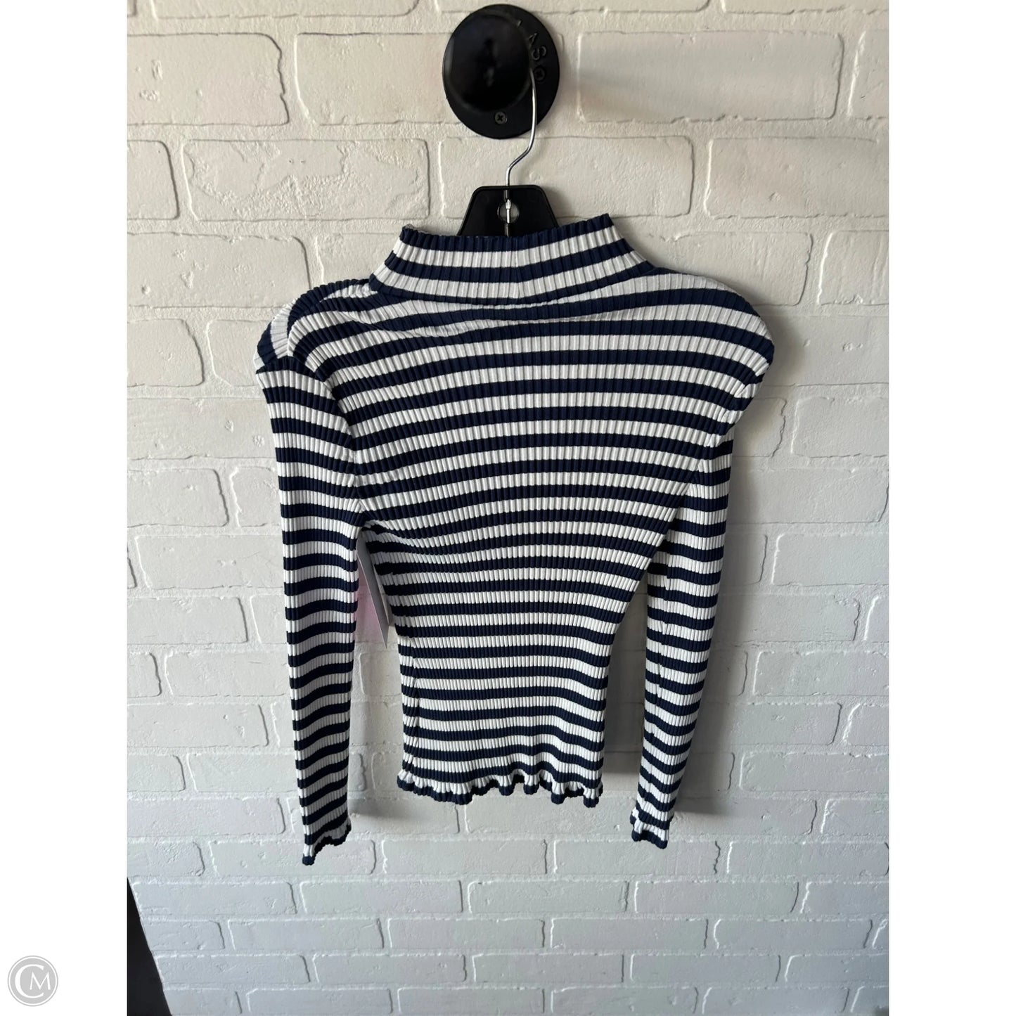 Top Long Sleeve By Veronica Beard In Blue & White, Size: S