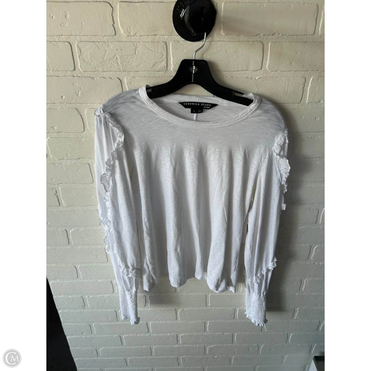 Top Long Sleeve By Veronica Beard In White, Size: M