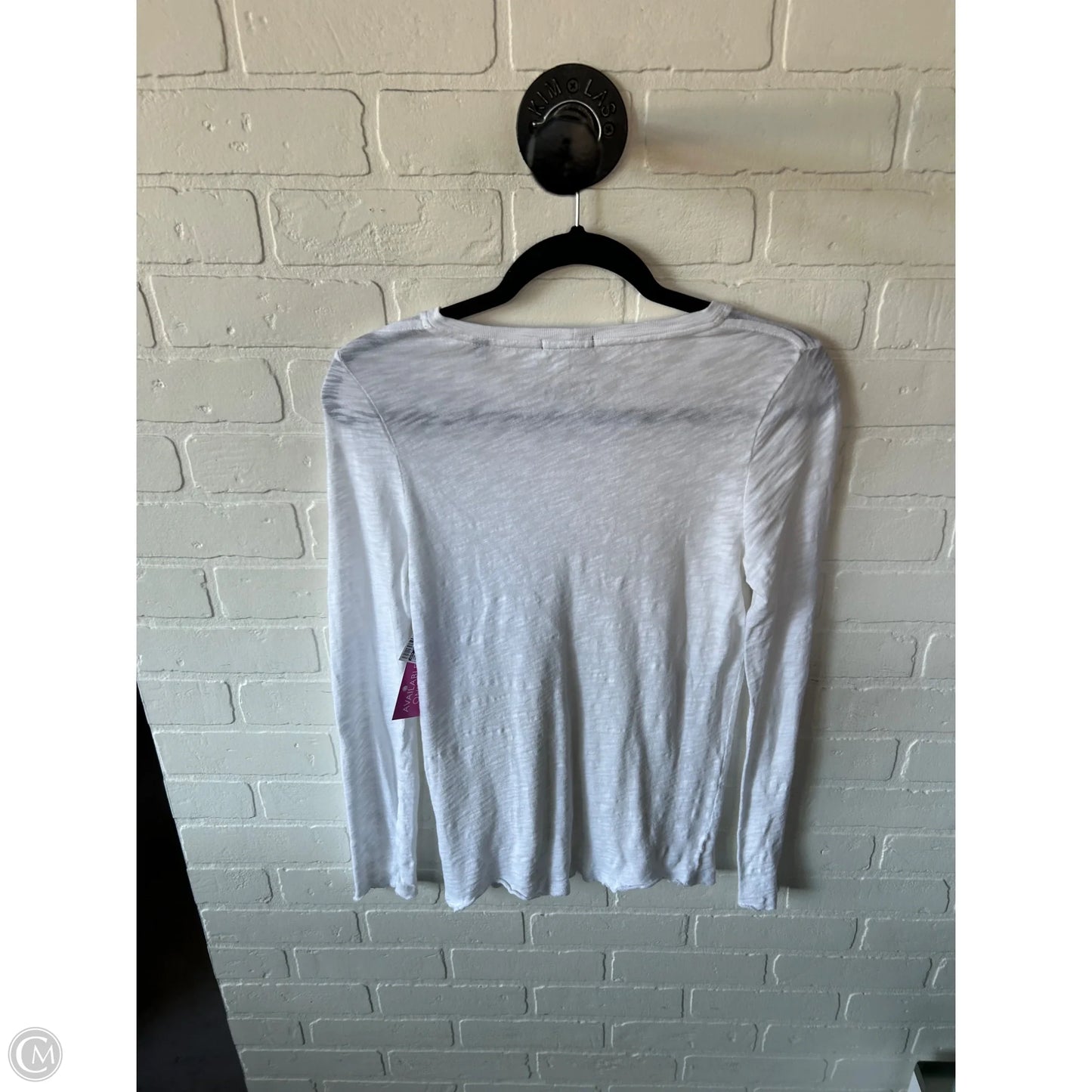 Top Long Sleeve Basic By Atm In White, Size: S