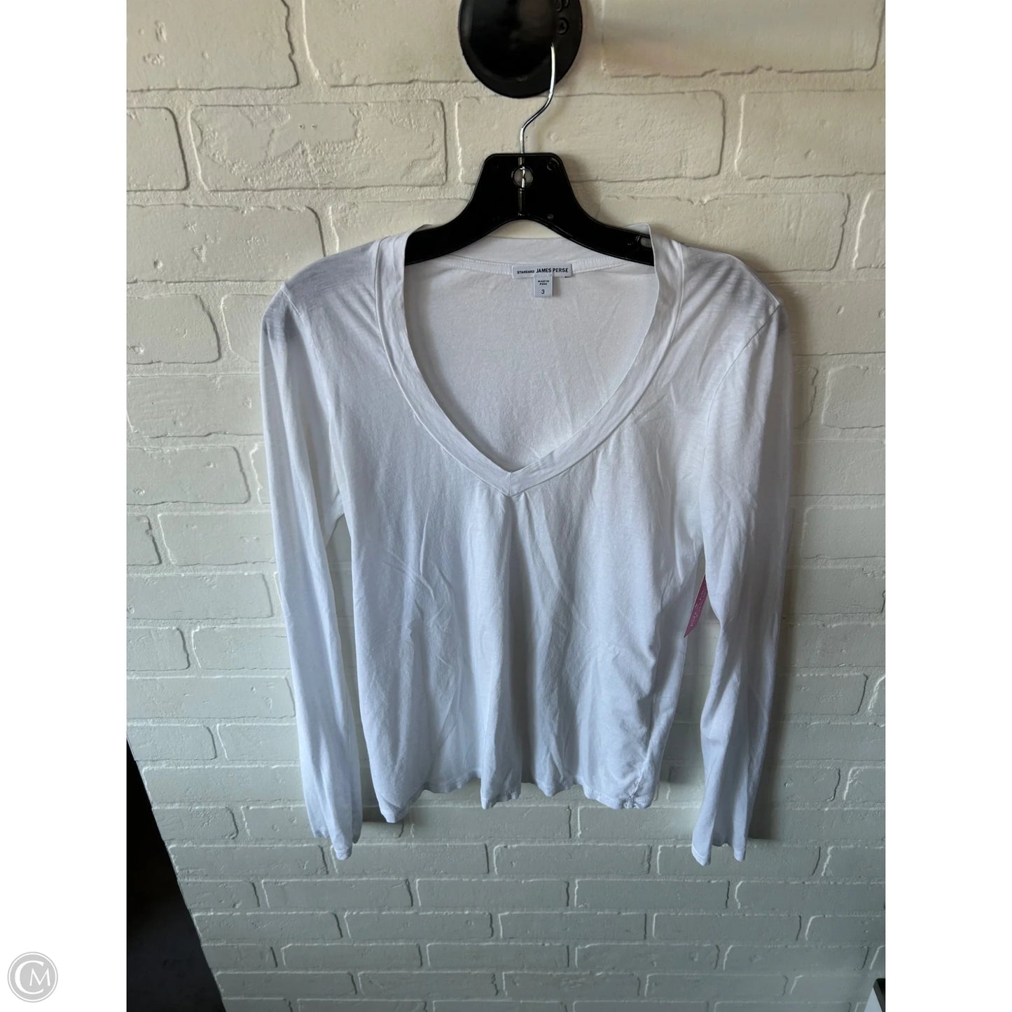 Top Long Sleeve Basic By James Perse In White, Size: L