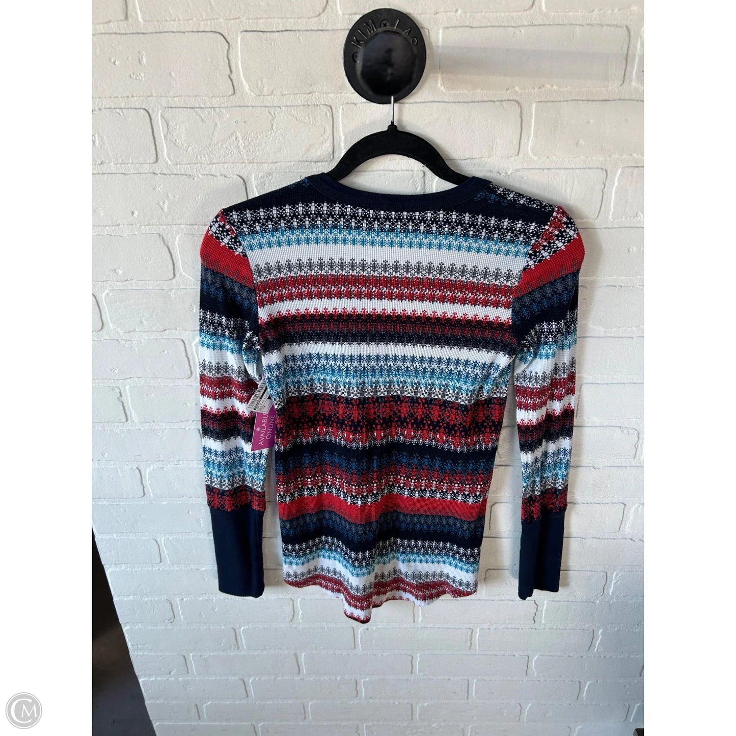 Top Long Sleeve By Splendid In Blue & Red & White, Size: M