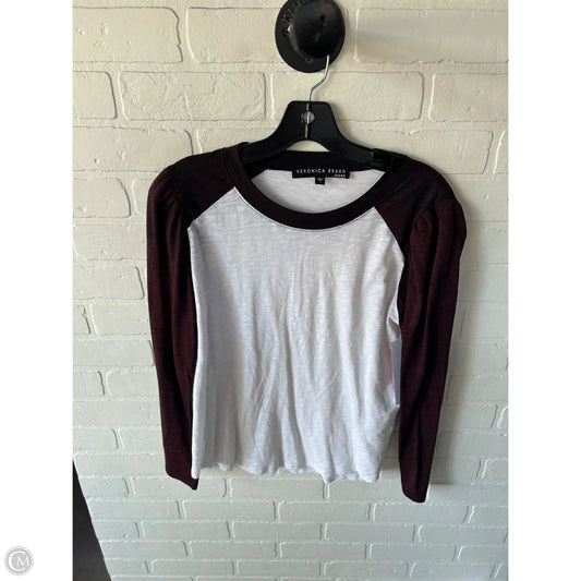 Top Long Sleeve Basic By Veronica Beard In Red & White, Size: M
