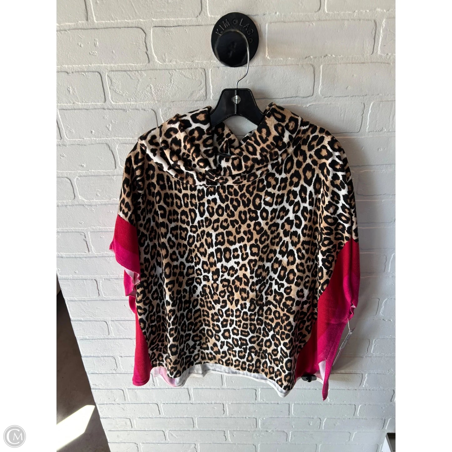Poncho By Chicos In Black & Tan, Size: S