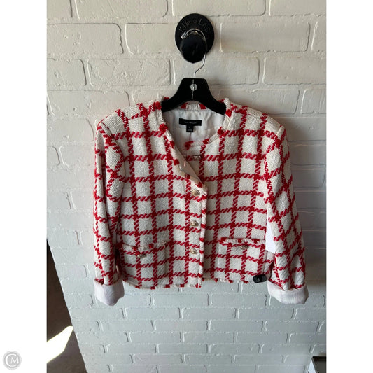 Blazer By Ann Taylor In Cream & Red, Size: M