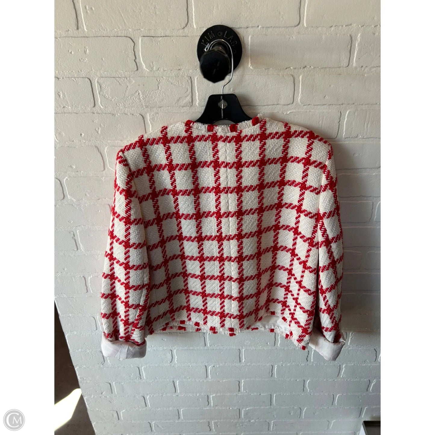 Blazer By Ann Taylor In Cream & Red, Size: M