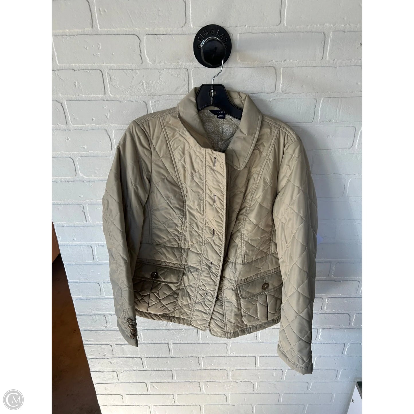 Jacket Puffer & Quilted By Lands End In Tan, Size: S