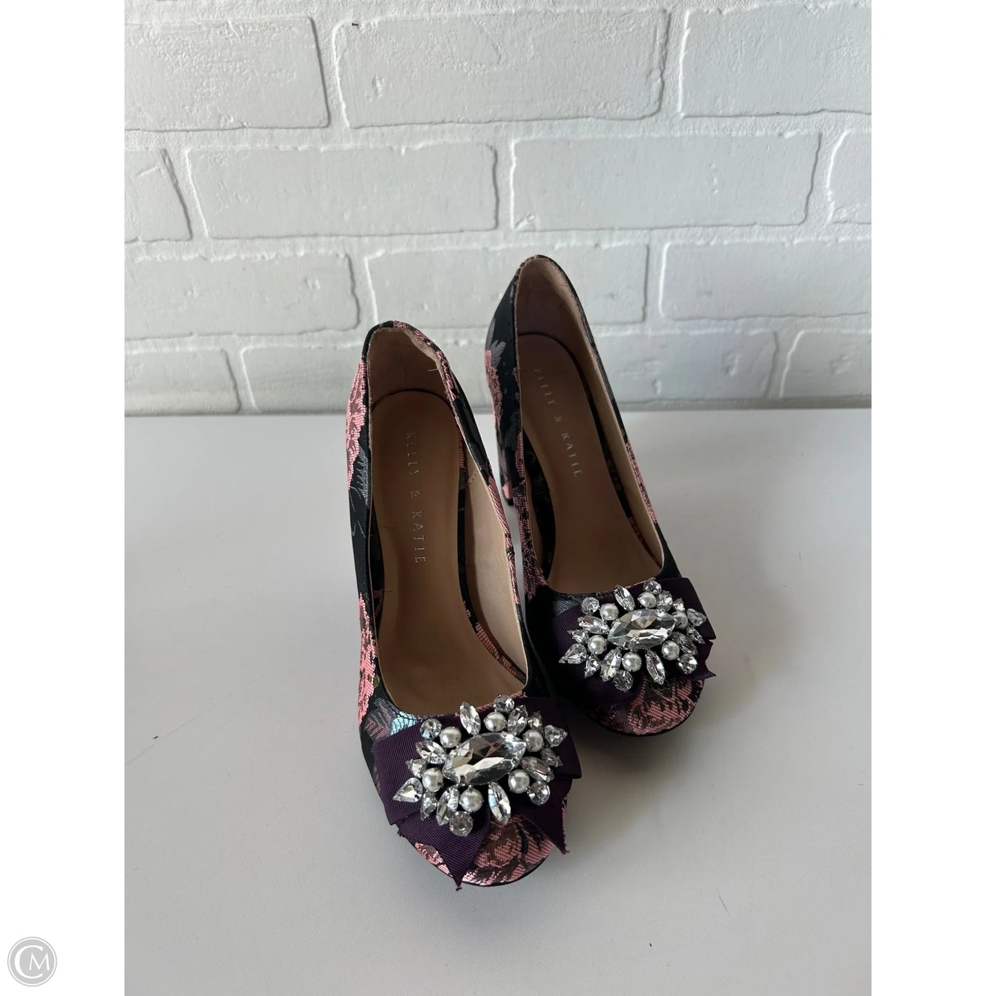 Shoes Heels Block By Kelly And Katie In Black & Pink, Size: 6.5