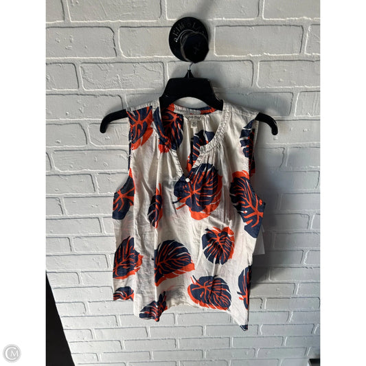 Top Sleeveless By Lucky Brand In Cream & Orange, Size: M