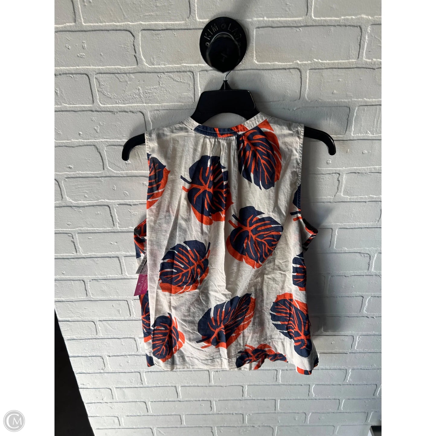 Top Sleeveless By Lucky Brand In Cream & Orange, Size: M