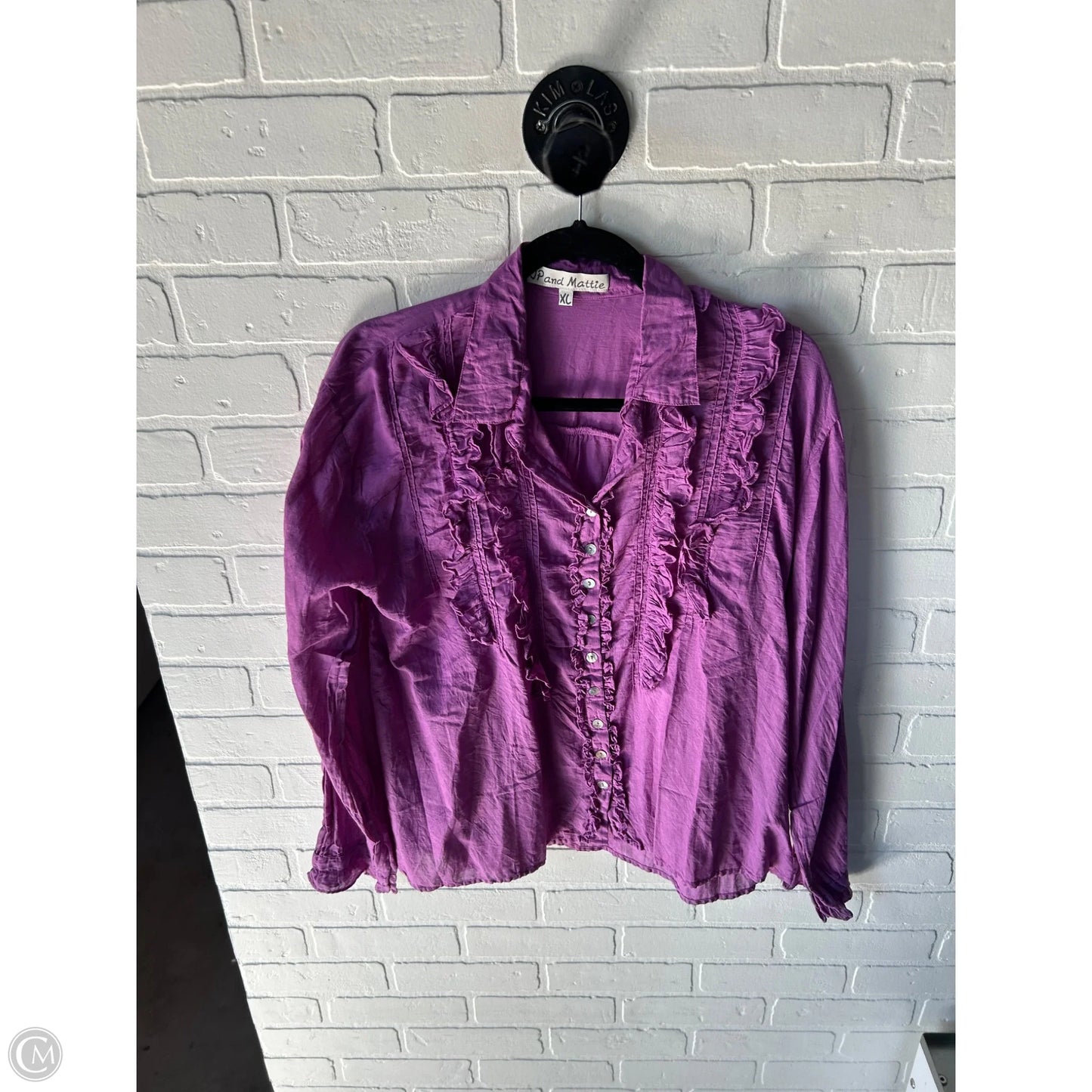 Top Long Sleeve By Cmc In Purple, Size: Xl