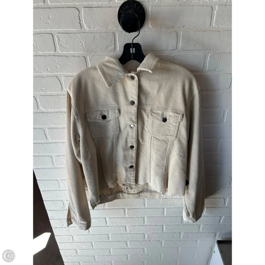 Jacket Shirt By Pol In Cream, Size: L