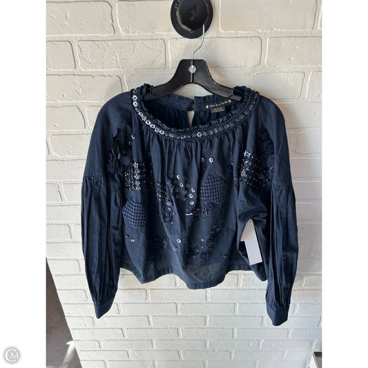 Top Long Sleeve By Cmc In Blue, Size: M