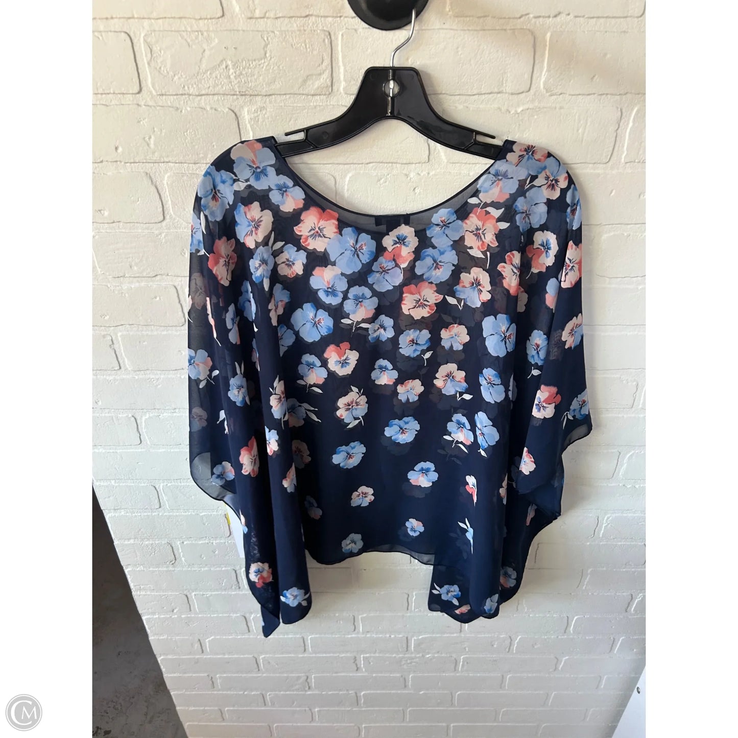 Top 3/4 Sleeve By Ann Taylor In Blue, Size: Osfm
