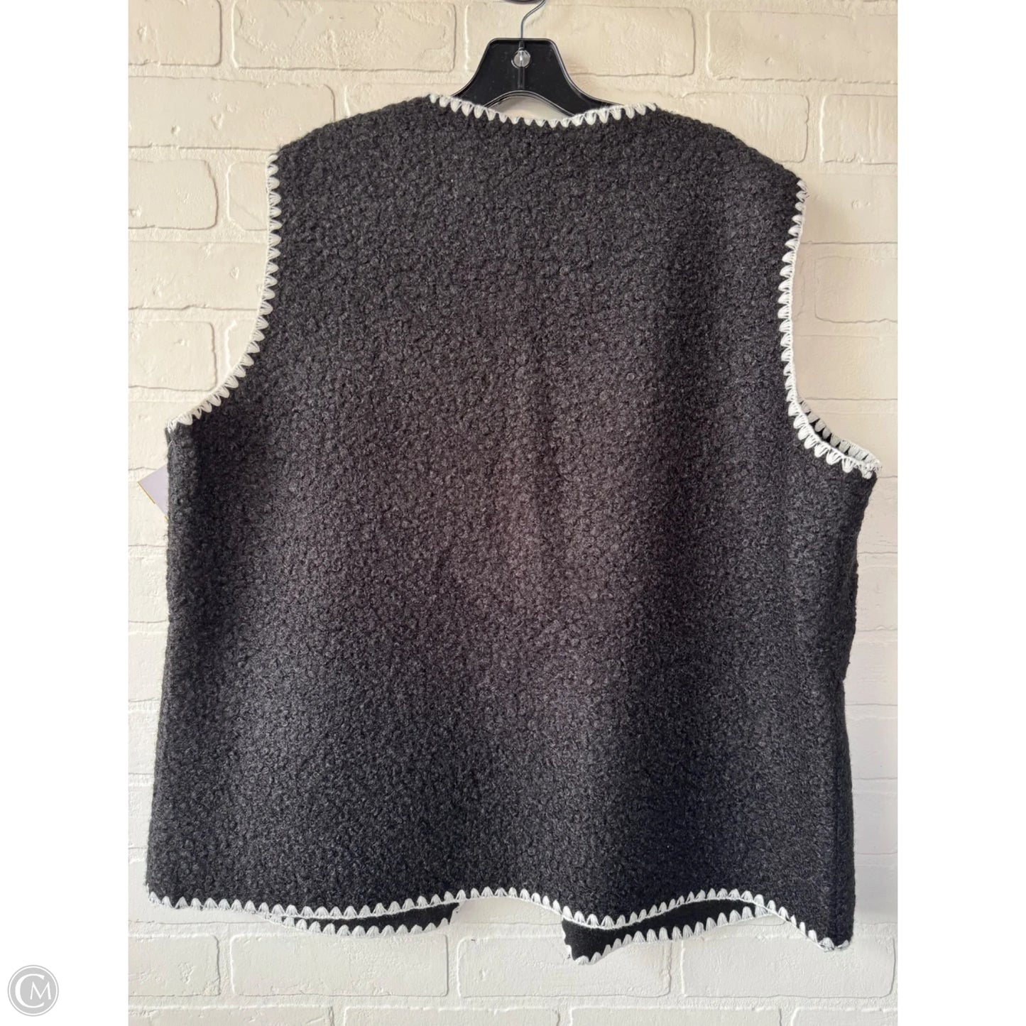 Vest Fleece By Lillusory In Black & White, Size: Xl