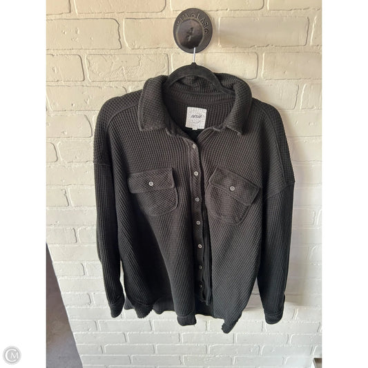 Jacket Shirt By Aerie In Black, Size: M
