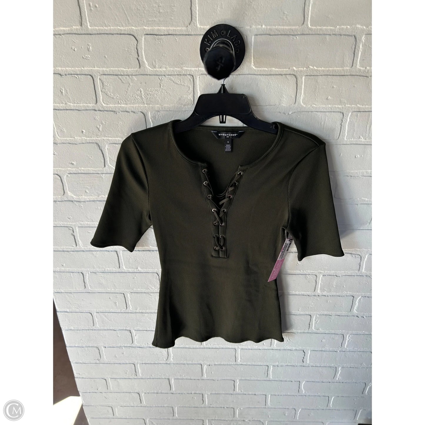 Top Short Sleeve By White House Black Market In Green, Size: S