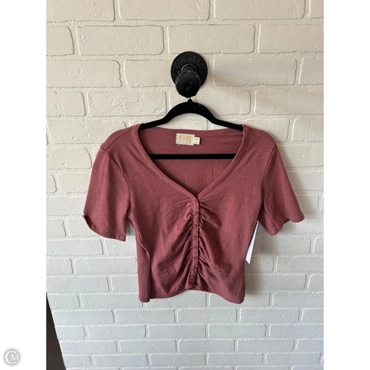 Top Short Sleeve By Nation In Pink, Size: S