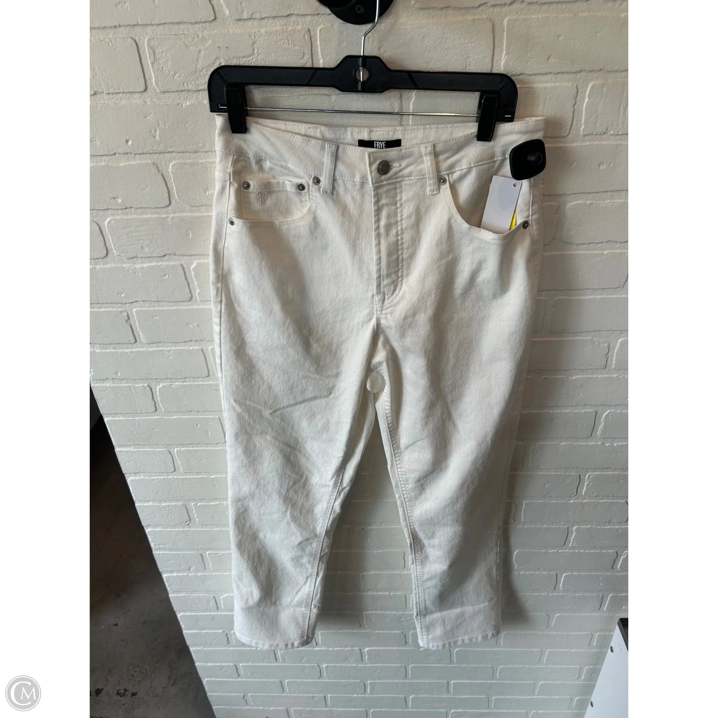 Jeans Designer By Frye In White Denim, Size: 6