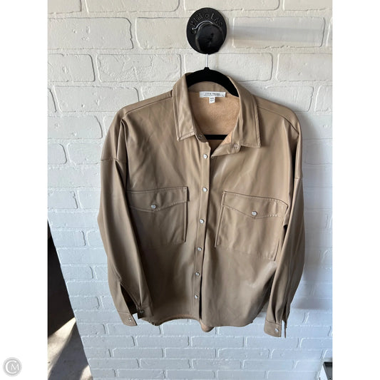 Jacket Shirt By 12th Tribe In Tan, Size: S